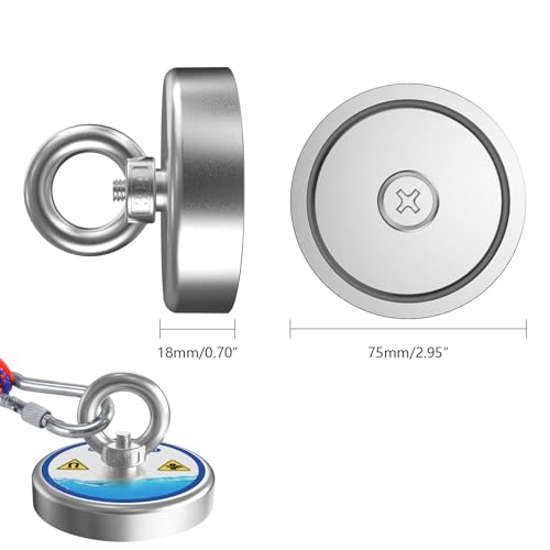 Magnet Fishing Kit,700lbs Single Sided Magnetic Fishing Kit with Rope