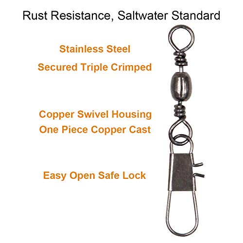 250Pcs Bearing Barrel Swivel Fishing Accessories Stainless Steel Corrosion Resistance