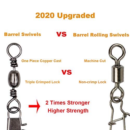 250Pcs Bearing Barrel Swivel Fishing Accessories Stainless Steel Corrosion Resistance