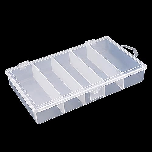 3 Pack 5-Grid Clear Plastic Fishing Tackle Accessory Box