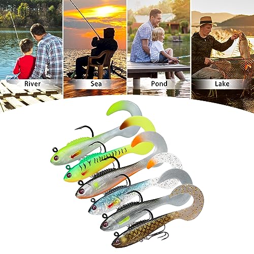 Pre-rigged Fishing Jig Lures for Freshwater & Saltwater,Innovative Super Durable TPE Bass Lures