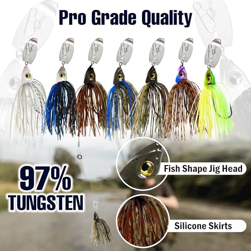 2pcs Tungsten Bladed Jig Heads for Fishing - Swimbait Fishing Jigs for Large & Smallmouth Bass