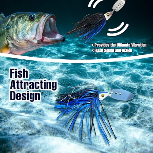 2pcs Tungsten Bladed Jig Heads for Fishing - Swimbait Fishing Jigs for Large & Smallmouth Bass