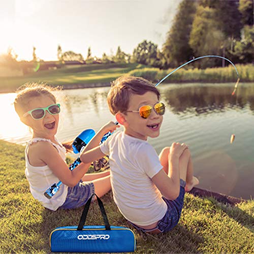 Kids Fishing Pole Pink,Portable Telescopic Fishing Rod & Reel Combo Kit