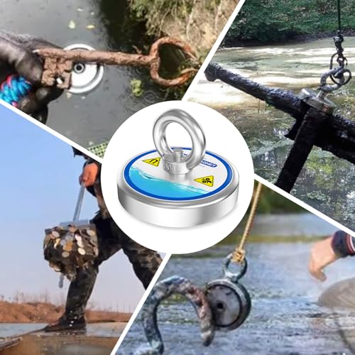 Magnet Fishing Kit,700lbs Single Sided Magnetic Fishing Kit with Rope