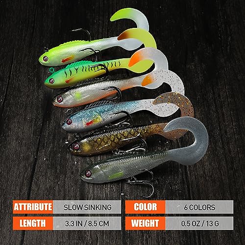Pre-rigged Fishing Jig Lures for Freshwater & Saltwater,Innovative Super Durable TPE Bass Lures