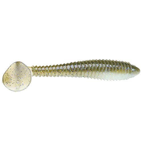 Rage Swimmer Soft Fishing Bait with Softly Ribbed Body & Pancake-like Tail
