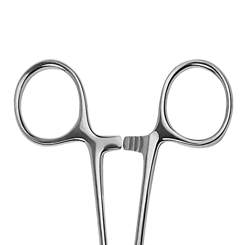 Versatile Angling Tools w/ 2pc 5" Fishing Forceps Set - Stainless Steel,Curved & Straight Hemostats