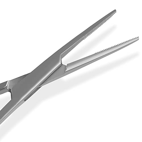 Versatile Angling Tools w/ 2pc 5" Fishing Forceps Set - Stainless Steel,Curved & Straight Hemostats