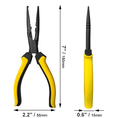 7" Fishing Pliers with Anti-rust Teflon coated, Freshwater/Saltwater Fishing Tools
