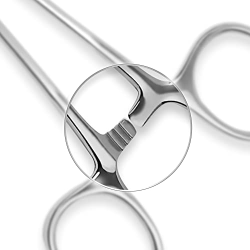 Versatile Angling Tools w/ 2pc 5" Fishing Forceps Set - Stainless Steel,Curved & Straight Hemostats