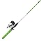Spincast Reel & Fishing Rod Combo,6' 2pcs Fiberglass Fishing Pole w/ ComfortGrip Handle