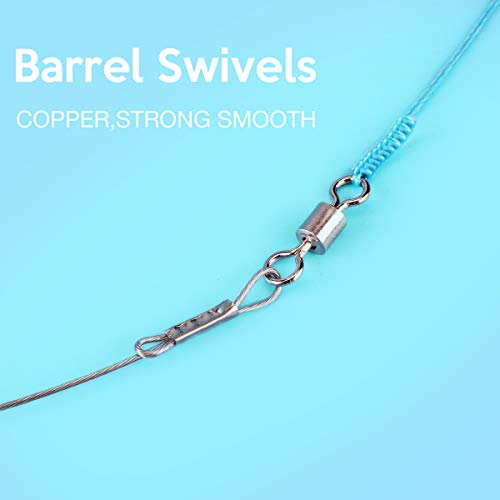 Fishing Leaders, Fish Line Stainless Steel Wire w/ Swivels Snap Connect Fishing Gear