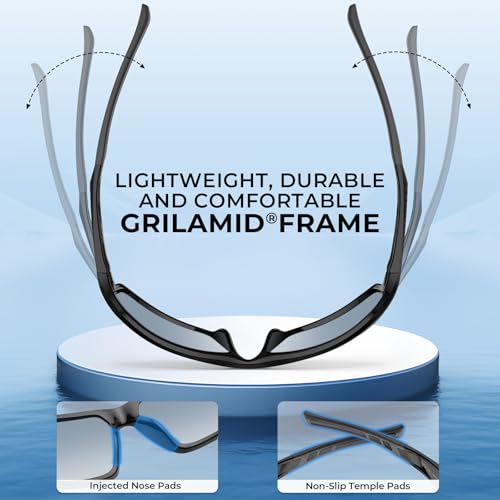 Polarized Fishing Sunglasses,UV400 Protection Full Wrap Frame Sports Cycling Sunglasses