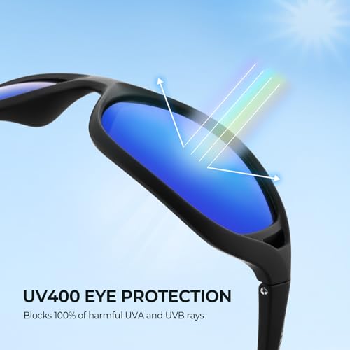 Polarized Sport Sunglasses for Men & Women for Driving Fishing Cycling Running, UV Protection