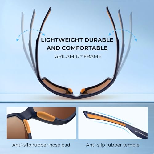 Polarized Sport Sunglasses for Men & Women for Driving Fishing Cycling Running, UV Protection