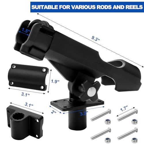 2pcs Fishing Rod Holder w/ Combo Mount,Adjustable Fishing Boat Rod Holder