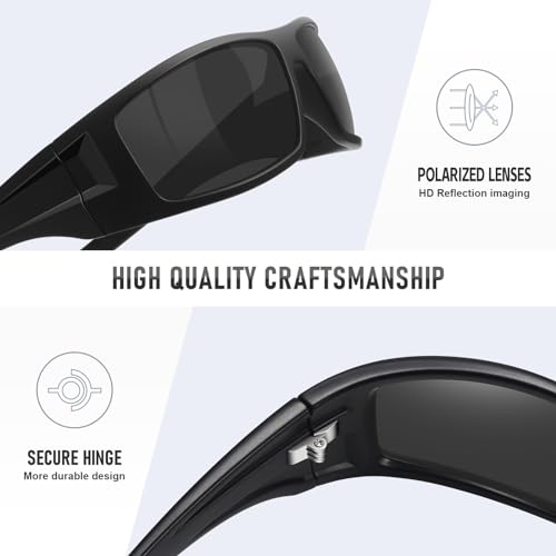 Polarized Sports Sunglasses for Men Women Unbreakable Frame Cycling Fishing