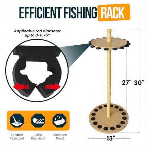Rod Holder for 16 Fishing Poles,Garage Organization and Storage
