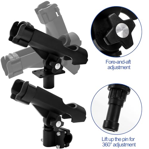 2pcs Fishing Rod Holder w/ Combo Mount,Adjustable Fishing Boat Rod Holder