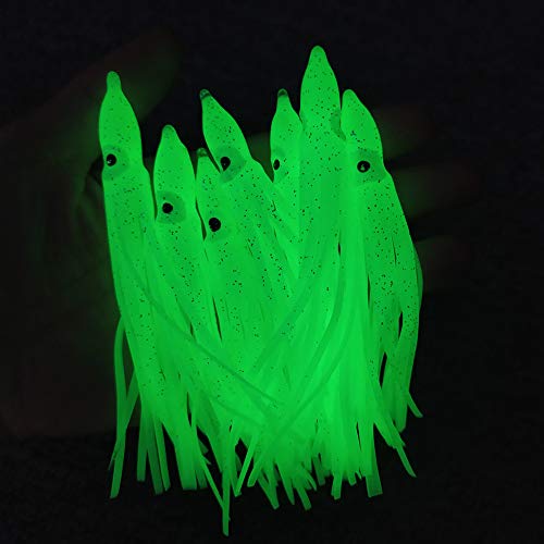 20pcs Squid Skirts Fishing Saltwater Glow Trolling Squid Swimbait Lures,Luminous Octopus Skirts