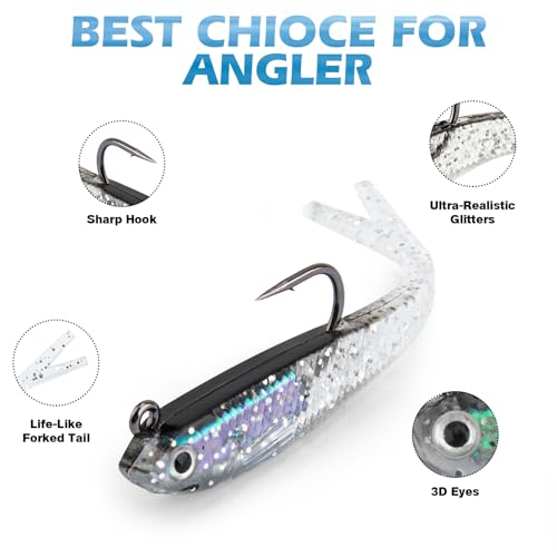 20PCS Premium 7cm Soft Fishing Lure w/ Lead Block Inside & Sharp Hook