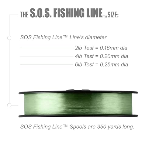 Trout S.O.S. Fishing Line - 350 Yard Spool, .16mm Diameter - Strongest Light Invisible Fishing Line