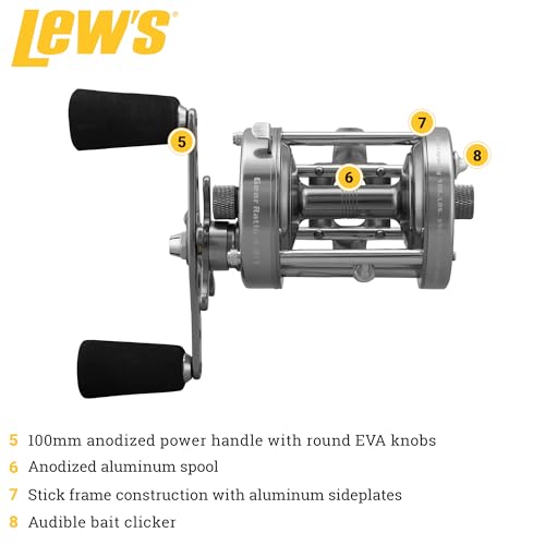 Laser XL Baitcast Fishing Reel,Size 60 Reel,Right-Hand Retrieve,4.21 Gear Ratio
