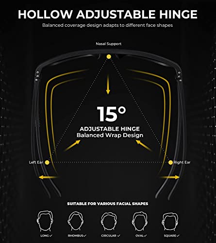 Polarized Sunglasses for Men,Lightweight Sun Glasses w/ UV Protection for Driving Fishing Golf