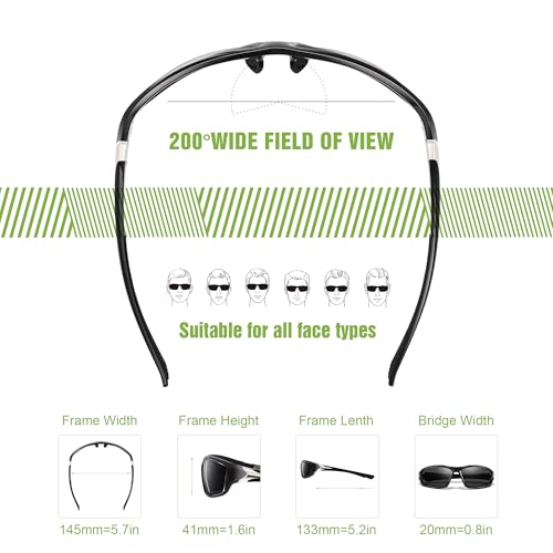 3pcs Polarized Sports Sunglasses for Men, Mens Sunglasses Wrap Around