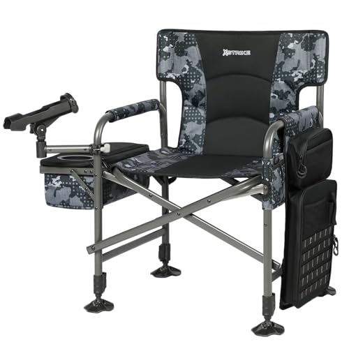 Fishing Chairs with Rod Holder,Folding Ice Fishing Chair for Adults