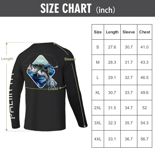 Palmyth Fishing Shirts for Men Long Sleeve UPF 50 T Shirt Sun Protection Tee