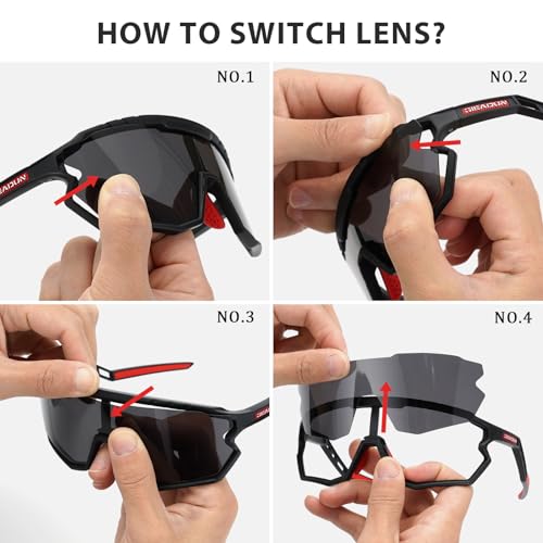 Sports Sunglasses Cycling Glasses Polarized Glasses with 3 lenses-Fishing