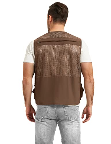 Mens Summer Outdoor Work Safari Fishing Travel Photo Vest with Pockets