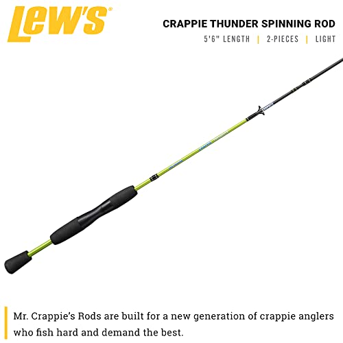 Crappie Thunder Spinning Fishing Rod,Light Power,Fast Action,Premium 2pc Graphite Blank
