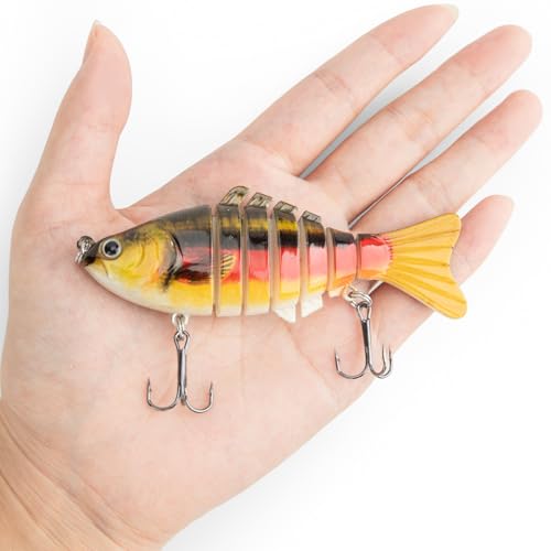 3PCS Premium Segmented Fishing Lures Set,Multi-Jointed Hard Baits w/ 3D Eyes