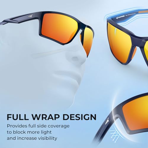 Polarized Sport Sunglasses for Men & Women for Driving Fishing Cycling Running, UV Protection