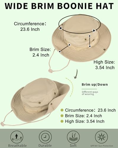 Sun Hats for Men Women Bucket Hat UPF 50+ Boonie Hat Foldable UV Protection Hat