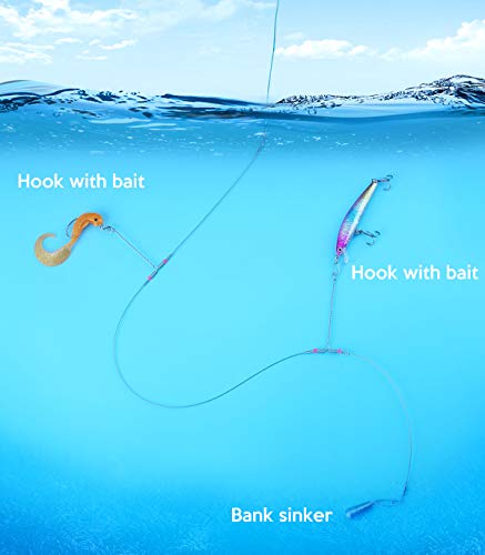 Fishing Leaders, Fish Line Stainless Steel Wire w/ Swivels Snap Connect Fishing Gear