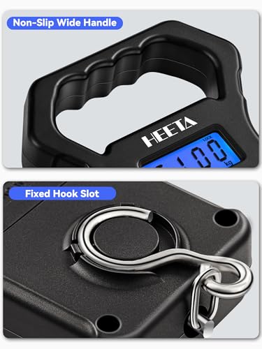 Fish Scale,110lb/50kg Digital Portable Hanging Fishing Weight Scale with Backlit LCD Display