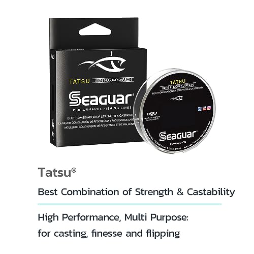 Tatsu Fishing Line for Casting, & Live Bait, 100% Fluorocarbon, Clear, Multiple Sizes