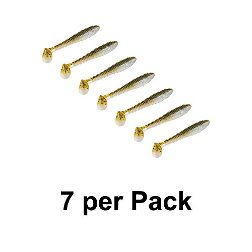 Rage Swimmer Soft Fishing Bait with Softly Ribbed Body & Pancake-like Tail