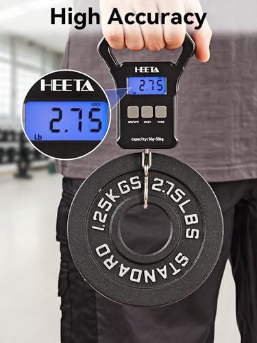 Fish Scale,110lb/50kg Digital Portable Hanging Fishing Weight Scale with Backlit LCD Display