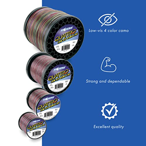 Quattro Monofilament Fishing Line - Low-vis 4 Color Camo,Strong & Durable Performance Saltwater