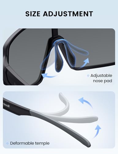 Polarized Sports Sunglasses for Men Women, Big Size, UV400 Protection Sun Glasses