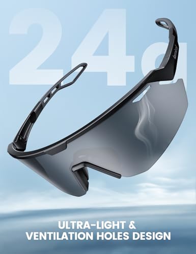 Polarized Sports Sunglasses for Men Women, 24g,UV400 Sun Glasses for Fishing
