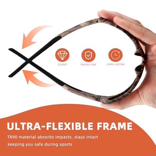 Camo Polarized Wrap-around Sport Sunglasses for Men Women UV400 Fishing