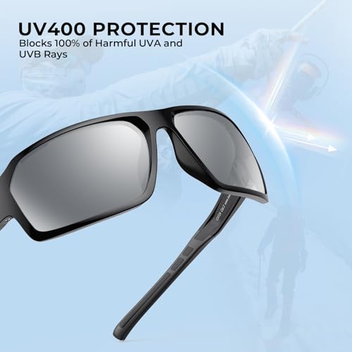 Polarized Fishing Sunglasses,UV400 Protection Full Wrap Frame Sports Cycling Sunglasses