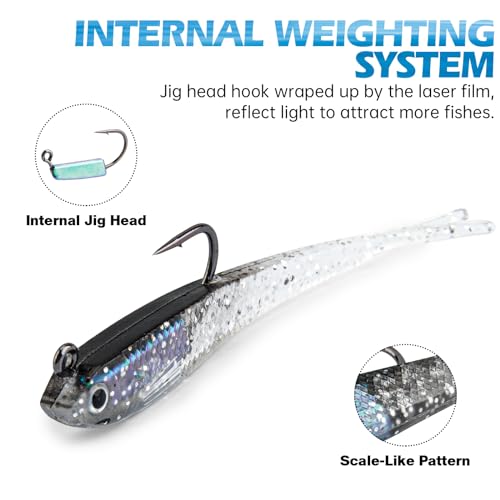 20PCS Premium 7cm Soft Fishing Lure w/ Lead Block Inside & Sharp Hook