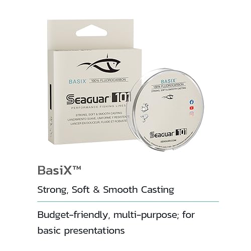 Freshwater Mainline, 100% Fluorocarbon Fishing Line, Multiple Sizes, Clear